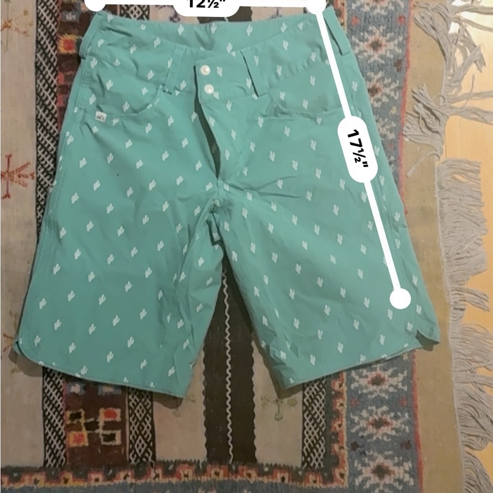 Green Patterned Shorts - image 2